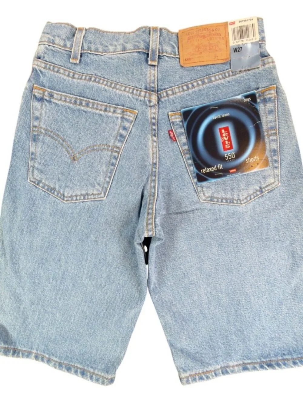 Levi's 550 Vintage 90s Light Blue Cotton Relaxed Shorts W27
